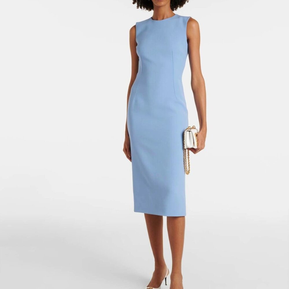 Akris Punto NEW Virgin Wool Sleeveless Lined Midi Dress Old Money Size 8